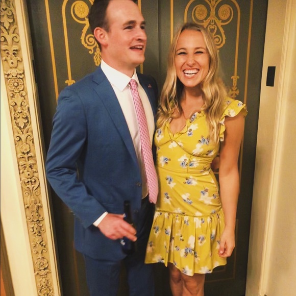 Yellow floral ruffle dress - Picture 3 of 4